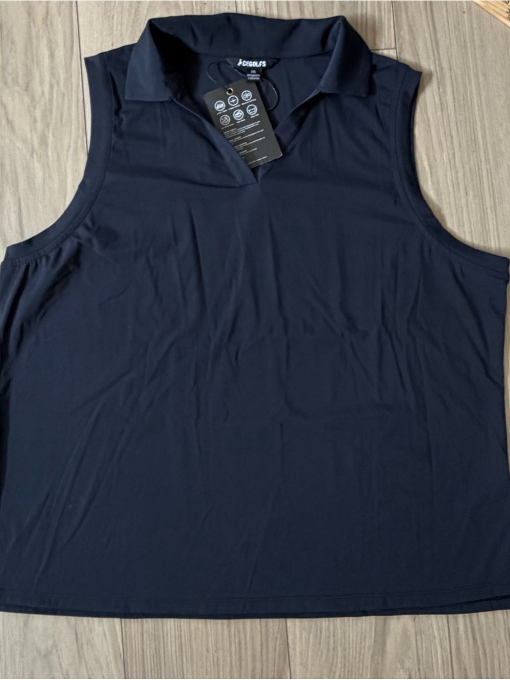 CeGolfs Womens Black Sleeveless Polo Collared Shirtupf 50+